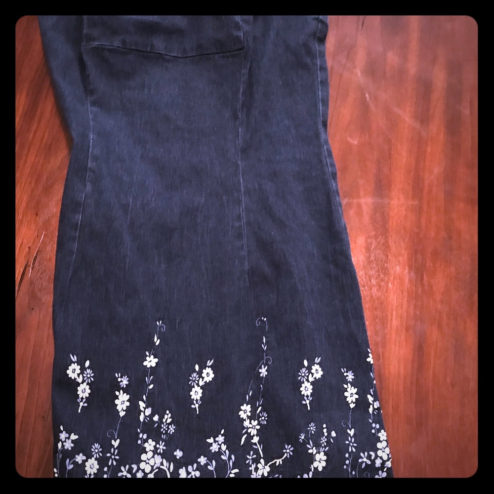 Denim fitted dress with straps or strapless